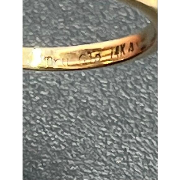 Tru Glo Vintage 14K Gold 3-Stone Ruby Diamond Accents Trilogy Ring Size 7 - Picture 7 of 14